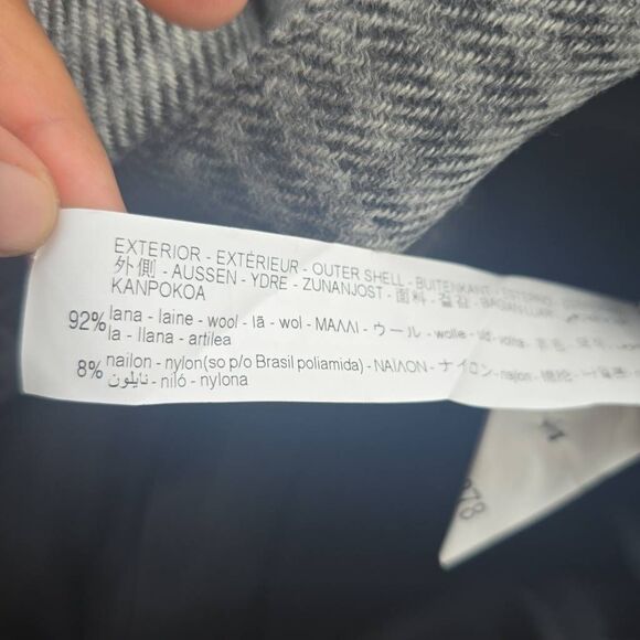 Zara NWT Gray Wool Blend Checked Lapel Collar‎ Pocket Double Breasted Coat Small - Picture 8 of 12